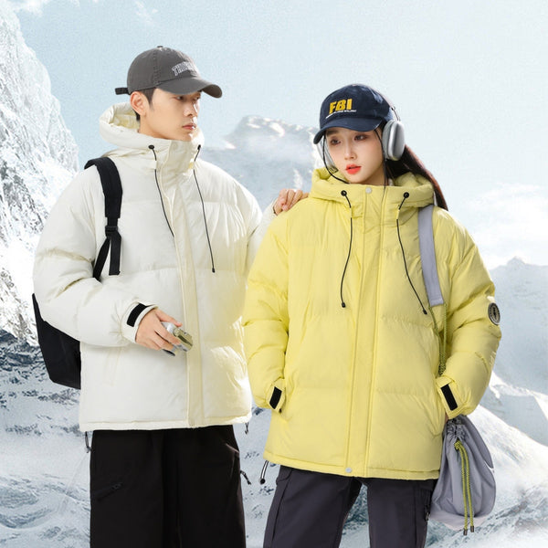 All-matching Couple Style Luminous Fabric Casual Cold-resistant Warm Hooded