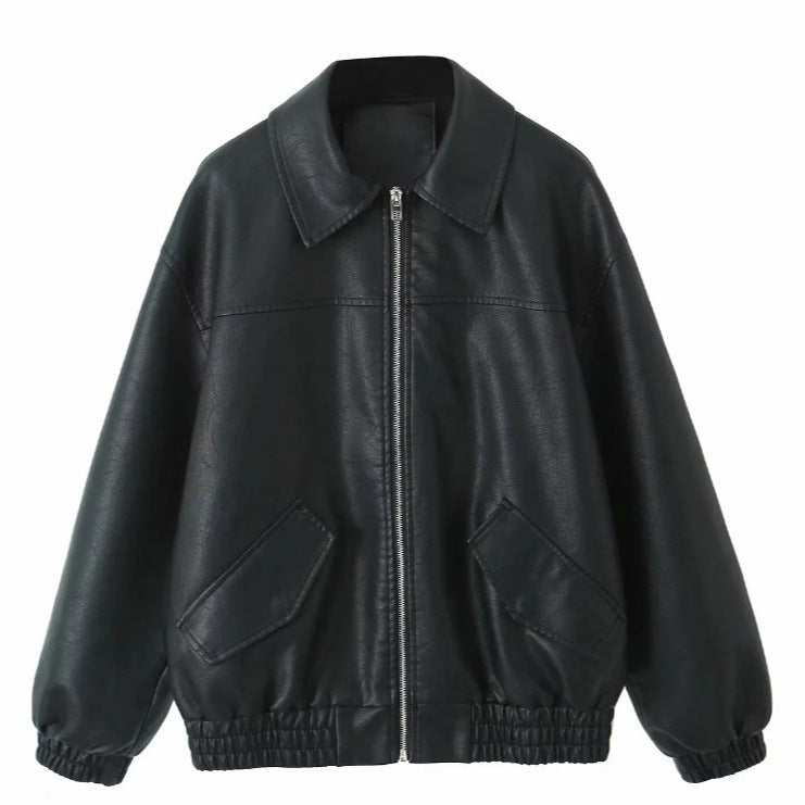 New Women's American PU Leather Coat - WOMONA.COM