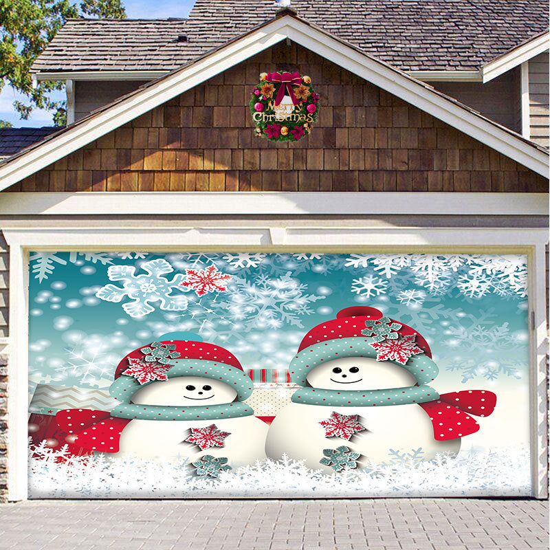 Christmas Background Hanging Cloth Garage Door Patch Holiday Party