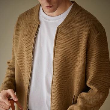 Men's Loose Casual Wool Knit Cardigan Jacket - WOMONA.COM
