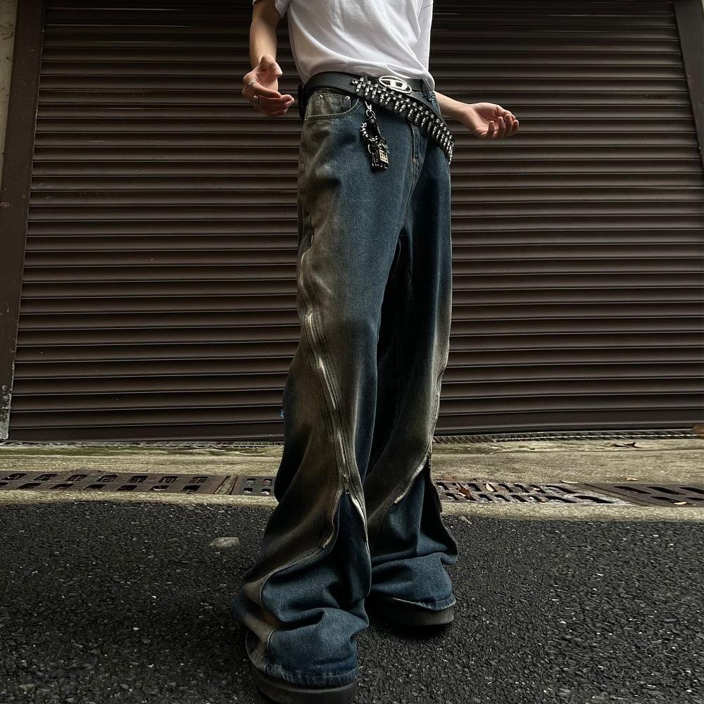 Yellow Mud Color Slightly Flared Jeans - WOMONA.COM