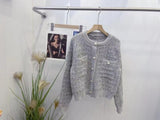 Knitted Top Women's Round Neck Sweater Coat