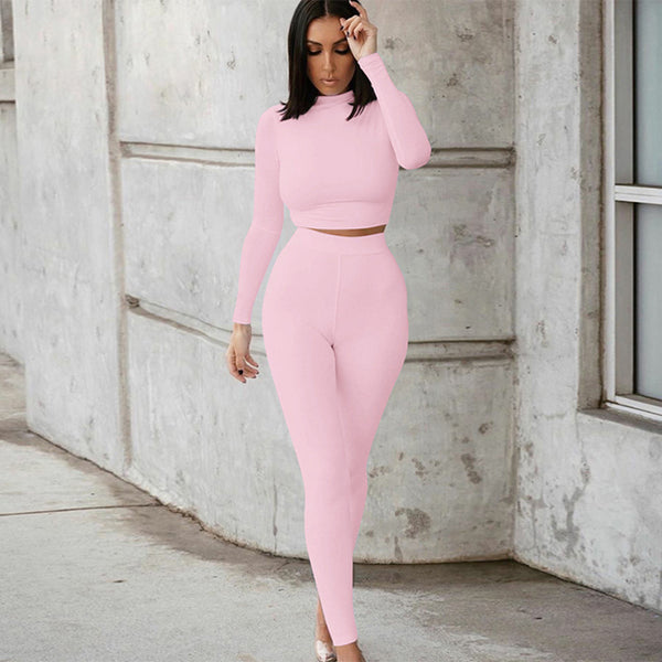 Slim Fitting Long Sleeved Sports Suit For Women - WOMONA.COM