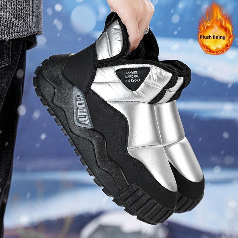 Outdoor Plus Fluff Thickened Warm Down Cotton-padded Shoes - WOMONA.COM