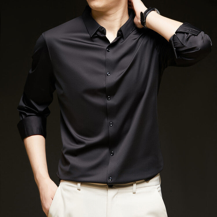 Business Formal Wear Autumn New Black Casual Shirt - WOMONA.COM