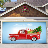 Christmas Background Hanging Cloth Garage Door Patch Holiday Party