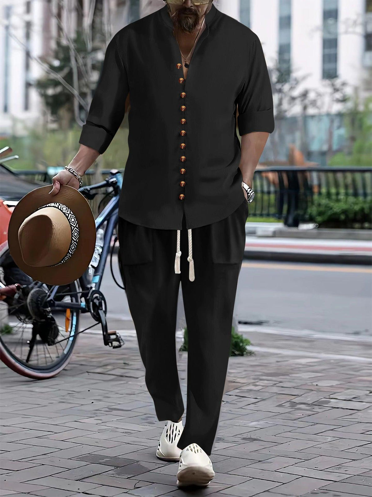 Long-sleeved Trousers Two-piece Suit - WOMONA.COM