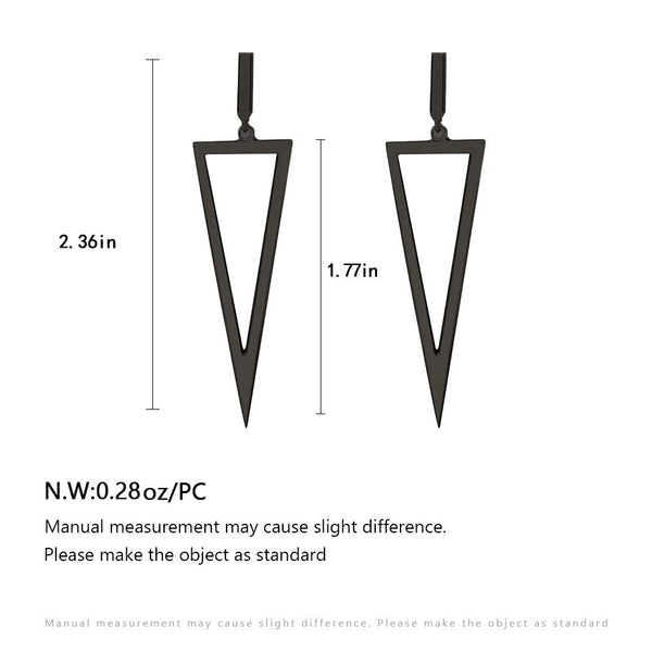 New Metal Black Triangle Earrings - WOMONA.COM