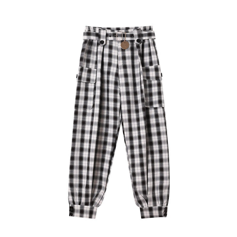 Large Pockets Plaid Casual Pants Men - WOMONA.COM