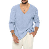 European And American V-neck Sweater Men's