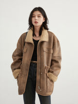 Women's Lamb Wool Reverse Coat - WOMONA.COM