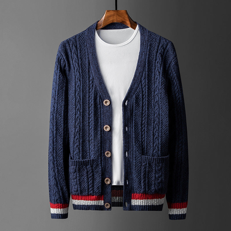 American Style Trend Pure Cotton Cardigan SweateR - WOMONA.COM