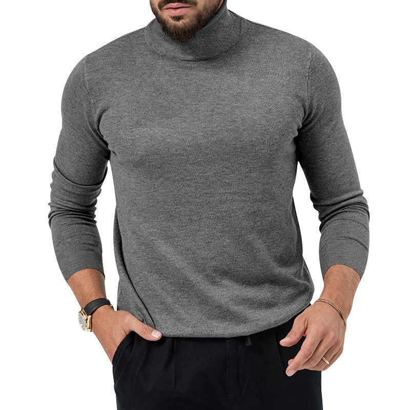 New High-elastic Turtleneck Knitted Cashmere Sweater - WOMONA.COM