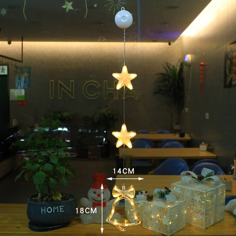 Christmas 3pcs LED Light Star Xmas Tree Hanging Sucker Lamp