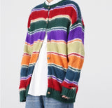 Striped Cardigan Knitted Sweater For Men - WOMONA.COM