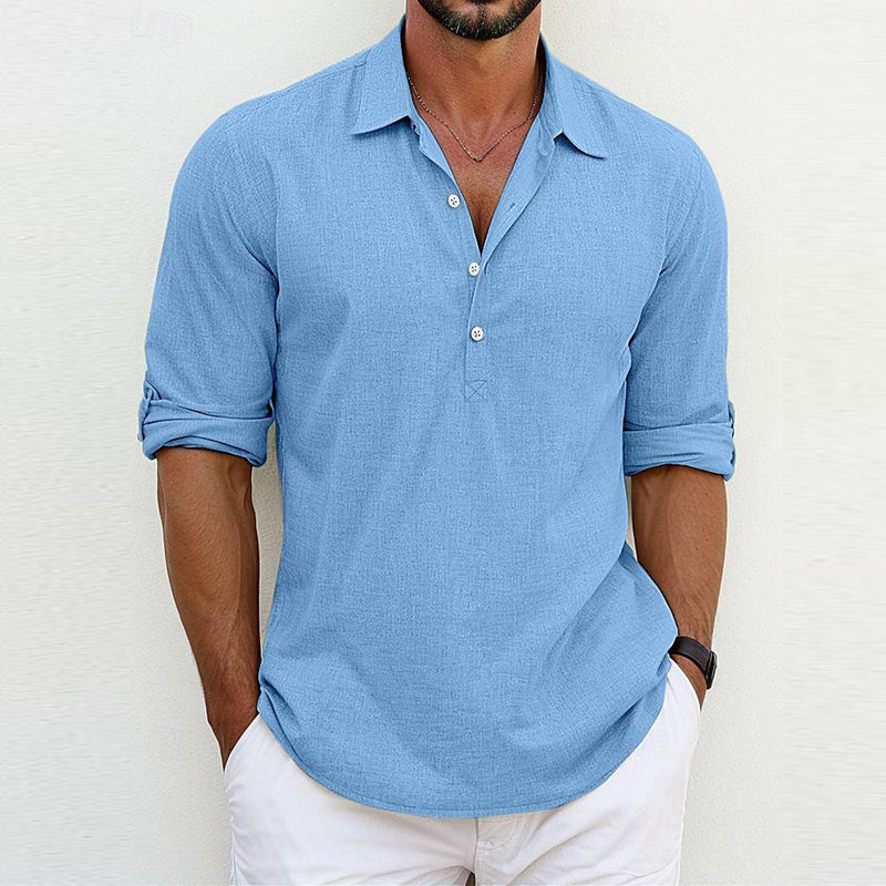 Solid Color Polo Collar Leisure Fashion Tops - WOMONA.COM