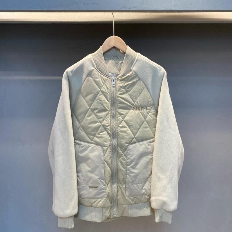 Stitching Design Baseball Uniform Cotton-padded Jacket - WOMONA.COM