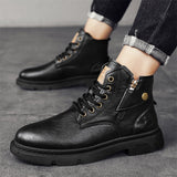 Botas Martin de corte alto estilo británico retro para hombres