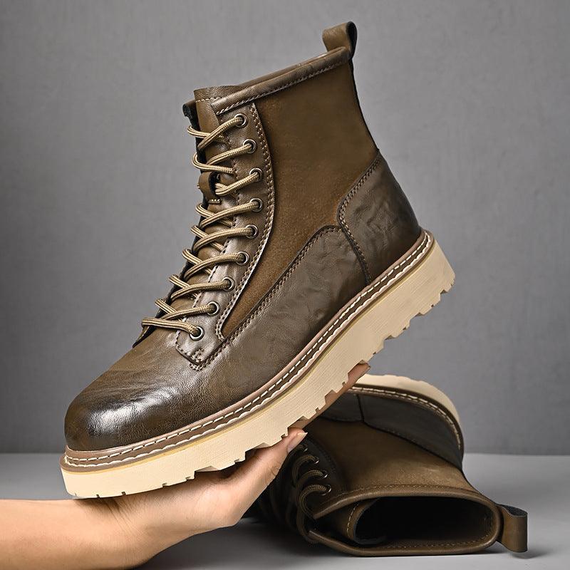 Trend Men's High-top British Style Working Boots - WOMONA.COM
