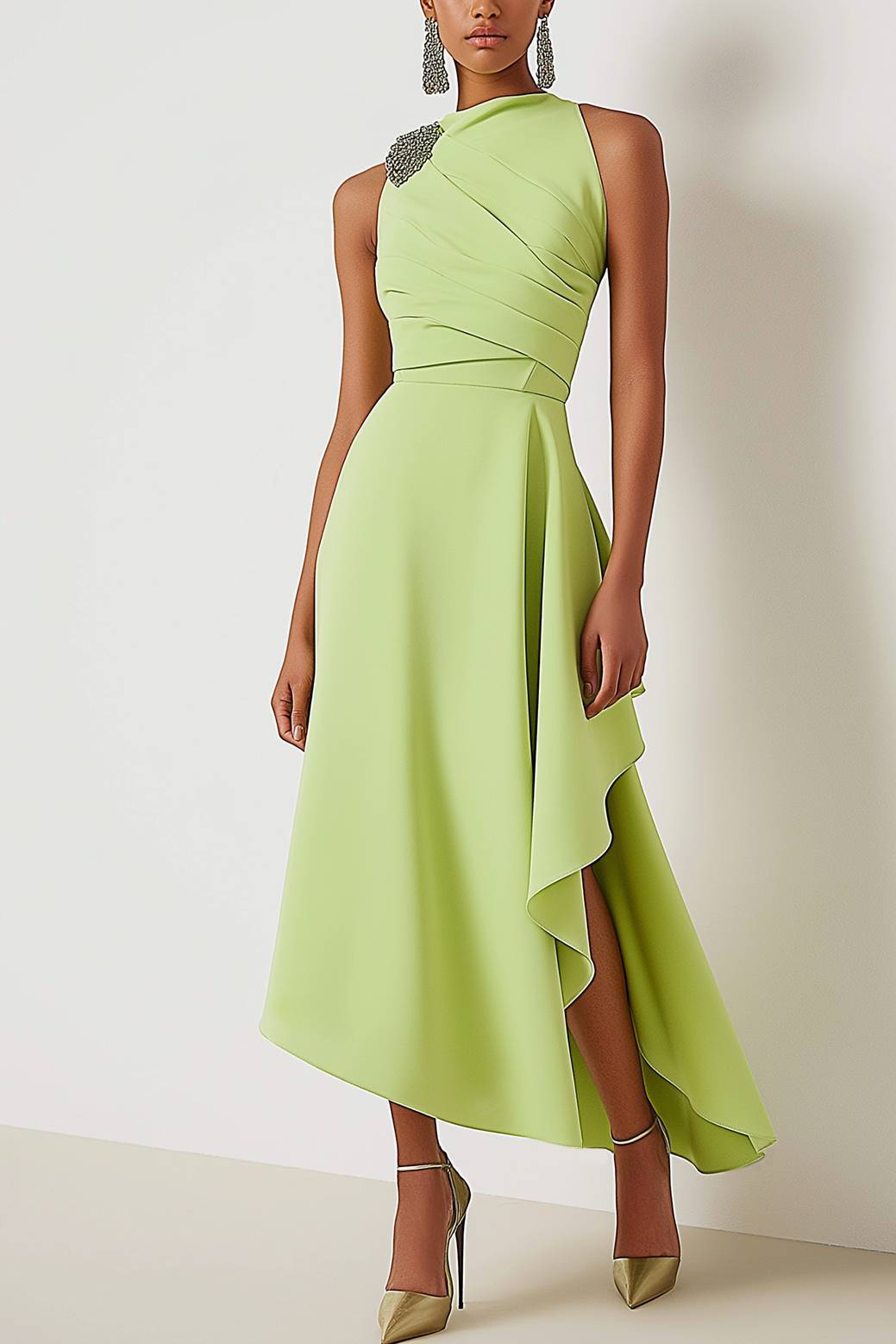 Sleeveless Wedding-Guest Midi Dress – product image 1