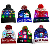 LED Christmas Hat Sweater Knitted Beanie Christmas