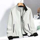 Stand Collar Zipper Men's Leather Jacket