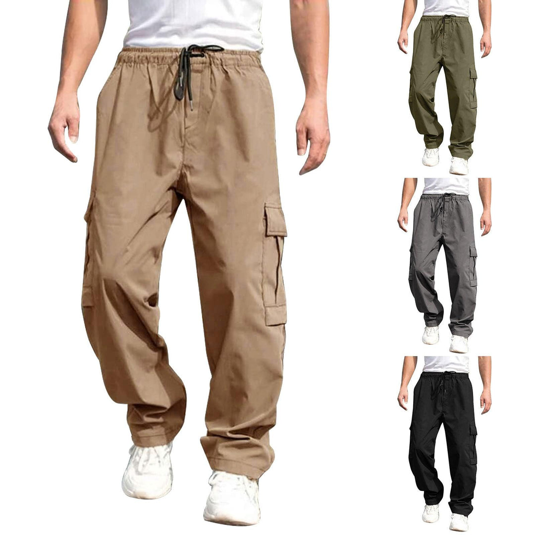 Men's Loose Straight Drawstring Cargo Pants