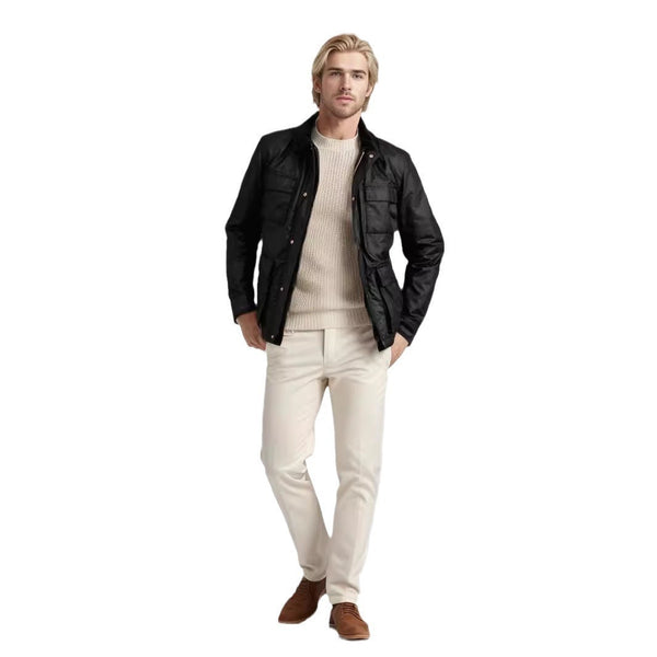 Fashion Solid Color Zipper Jacket Men