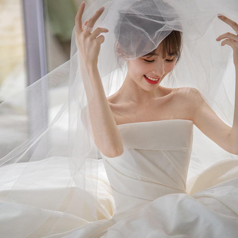 Elegant French Style Large Tail Elegant Wedding Dress - WOMONA.COM