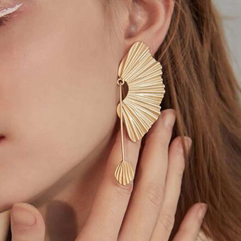 Scallop Leaf Earrings - WOMONA.COM