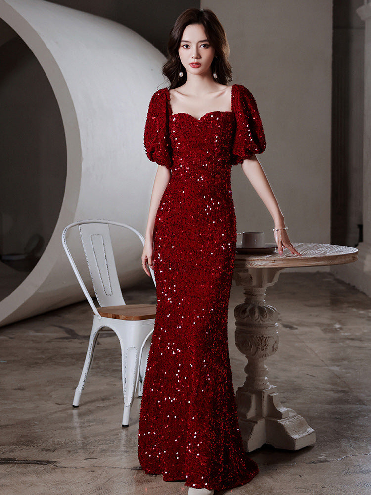 Toast Bridal Red Dresses Women Fishtail - WOMONA.COM