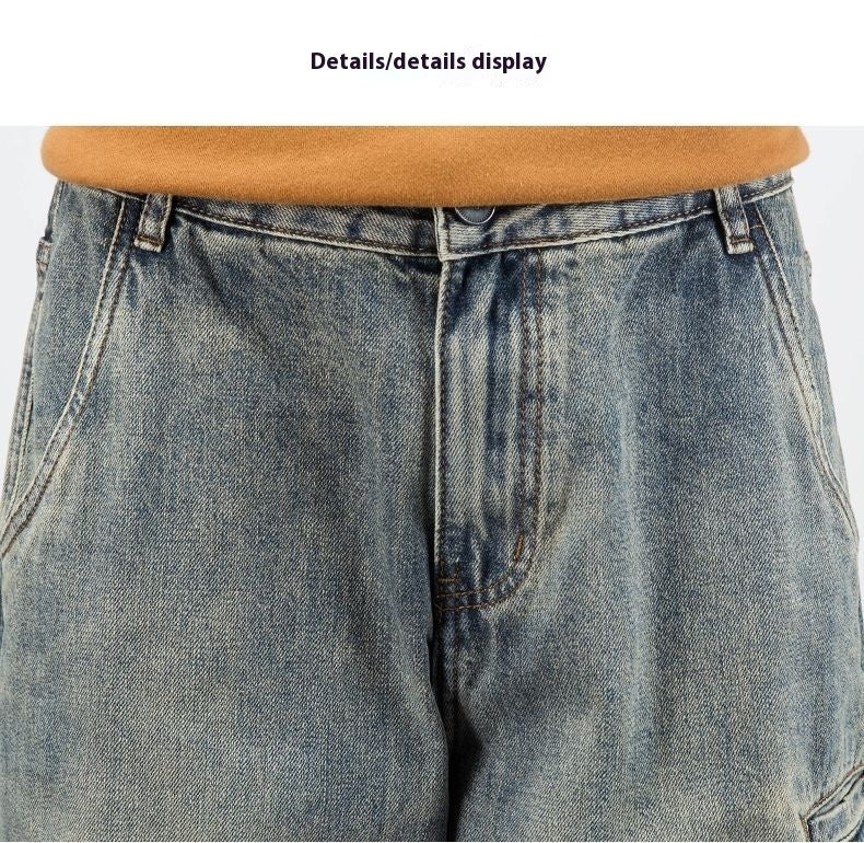 American Casual – Schlammgefärbte Jeans in Gelb