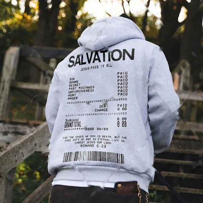 Men's receipt print graphic hoodie