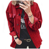 Long Sleeve Lapel Loose Thick Shirt For Women