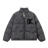 Men's Embroidered Letter Cotton-padded Jacket - WOMONA.COM