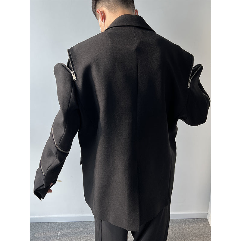 Men's Niche Zipper Splicing Design In Suits - WOMONA.COM