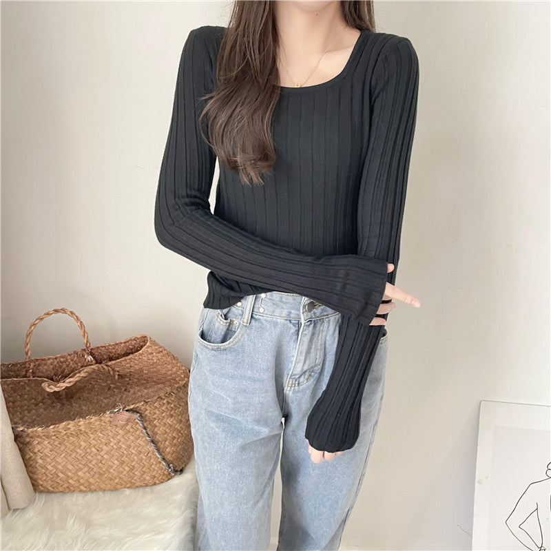 Autumn And Winter New Sweaters And Square Neck Bottoming Shirts - WOMONA.COM