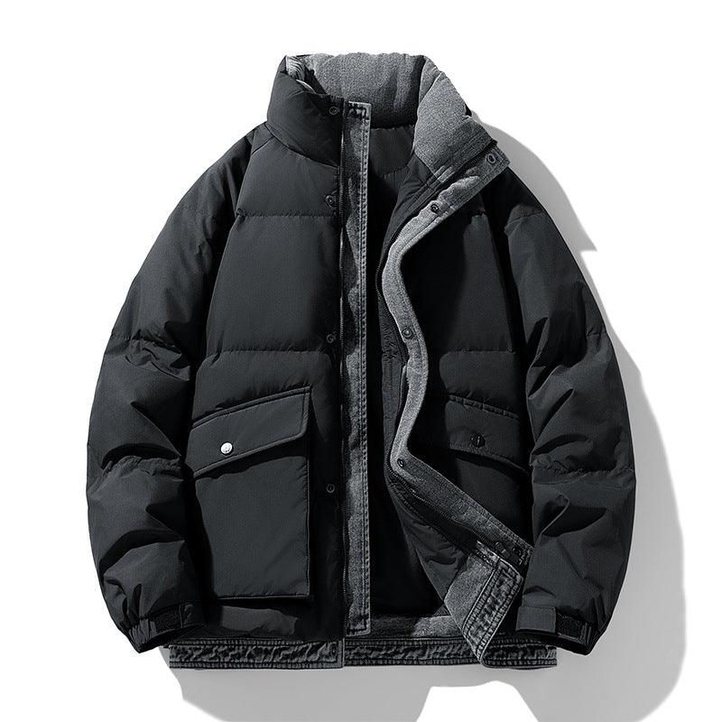 Kältebeständige Outdoor-Daunenjacke mit Stehkragen