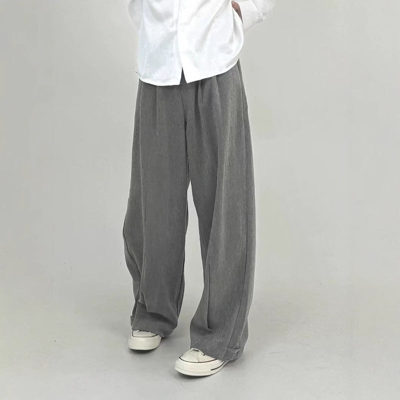 Casual Men's Suit Pants Draping Effect Straight-through Loose Wide-leg Pants