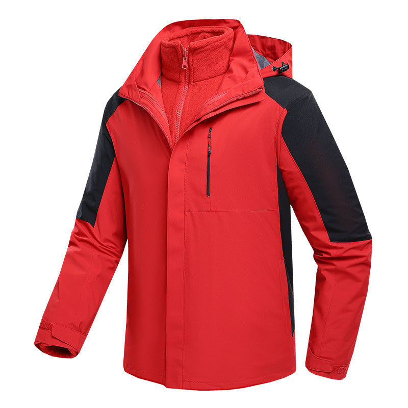 Three-in-one Waterproof Fleece-lined Thick Jacket - WOMONA.COM