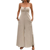 Fashion Suspenders Jumpsuit Trousers For Women - WOMONA.COM