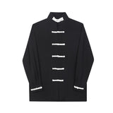 High Street Retro Buckle Collar Shirt Coat Men