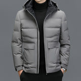 Thick Down Jacket Men's Short Detachable Hat Warm - WOMONA.COM