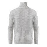 Men's Long Sleeve Half Turtleneck Knitted Sweater - WOMONA.COM