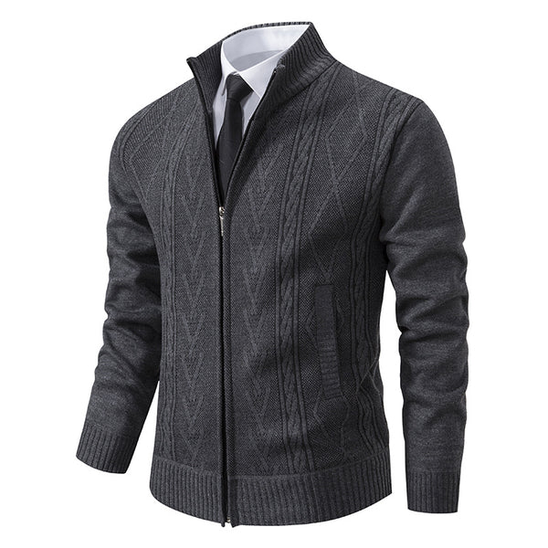 Men's Casual Stand Collar Sweater - WOMONA.COM
