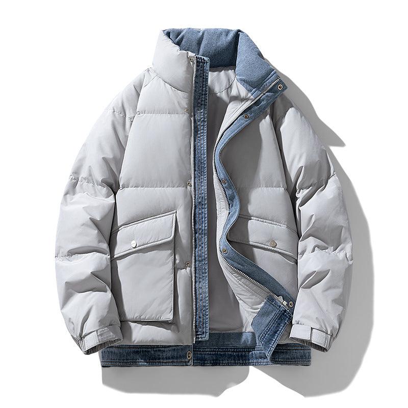 Kältebeständige Outdoor-Daunenjacke mit Stehkragen