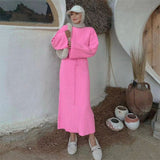 Long Sleeve High Waist Strap Fallwinter Sweater Dress - WOMONA.COM