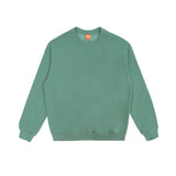 Pure Cotton Fleece-lined Solid Color Loose Round Neck Sweater