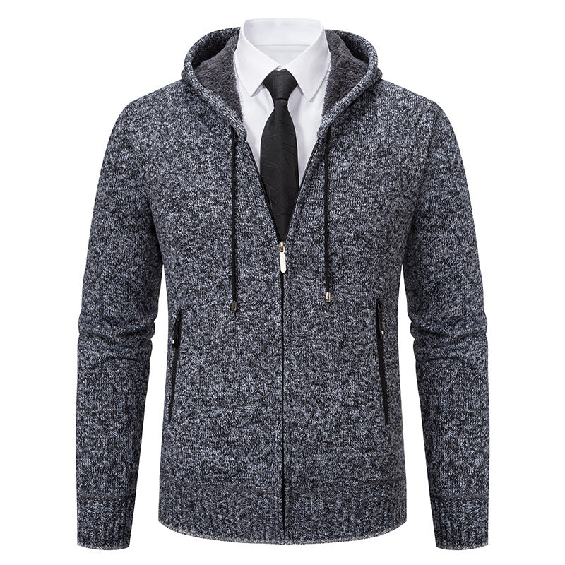 Men's Solid Color Cardigan Sweater - WOMONA.COM