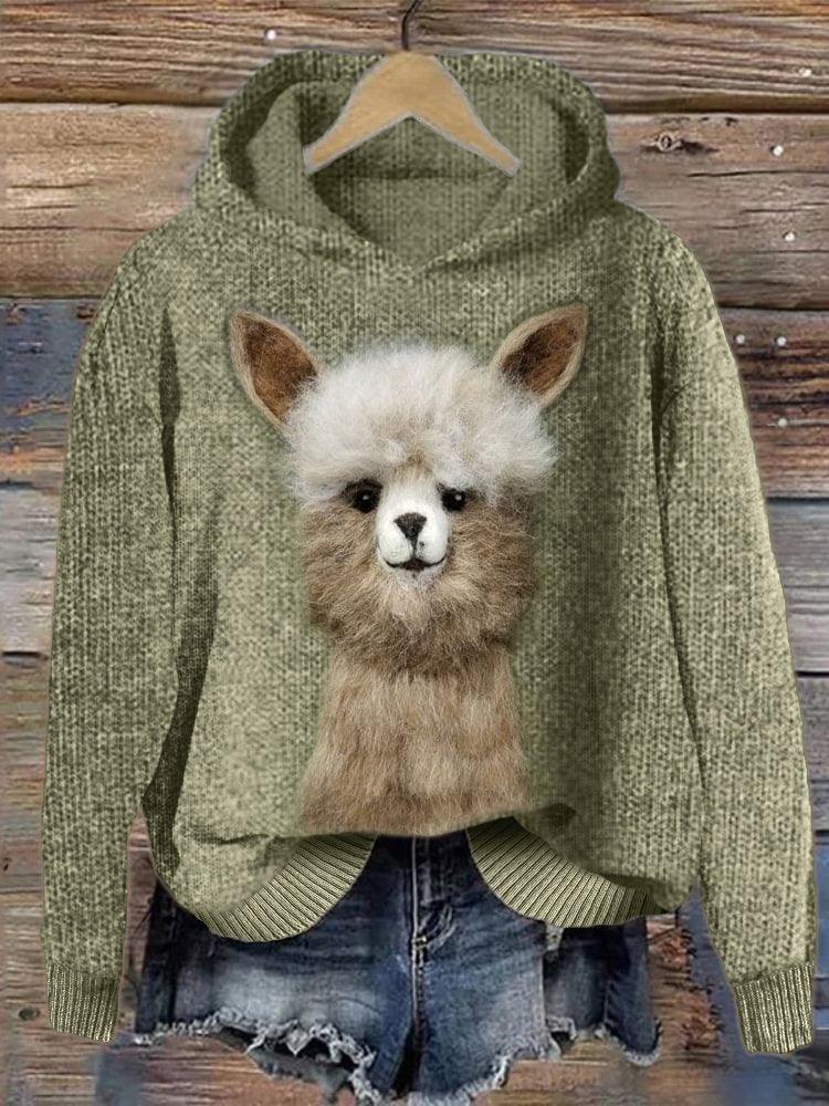 Mysterious Cat Art Print Stitching Hoodie Sweater - WOMONA.COM